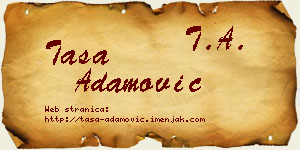 Tasa Adamović vizit kartica